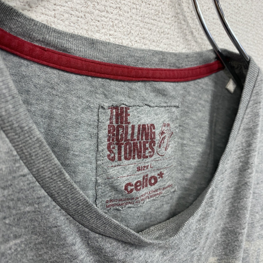ローリングストーンズ　半袖バンドプリントTシャツ　音楽　ロック　灰色　グレー　Lサイズ