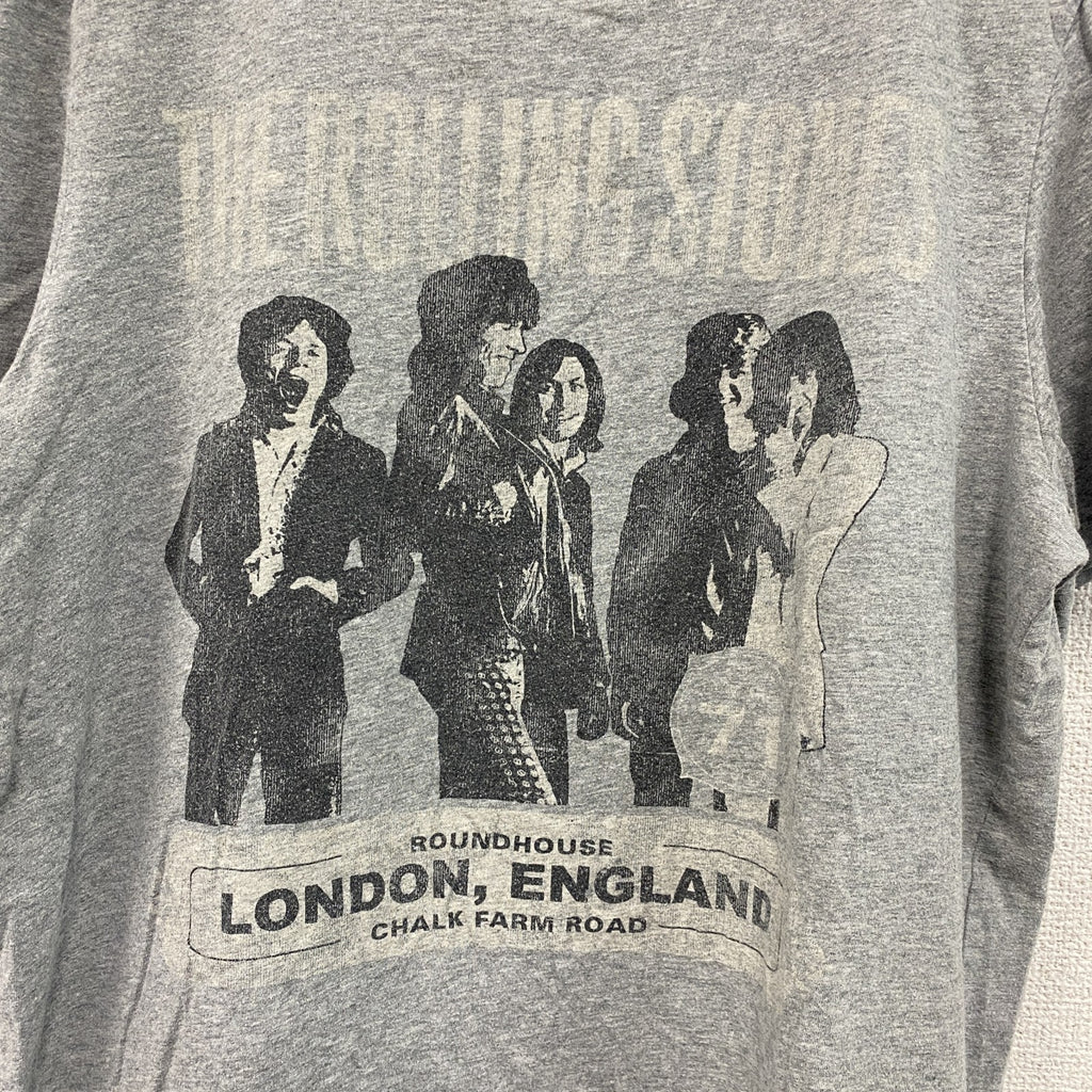 ローリングストーンズ　半袖バンドプリントTシャツ　音楽　ロック　灰色　グレー　Lサイズ