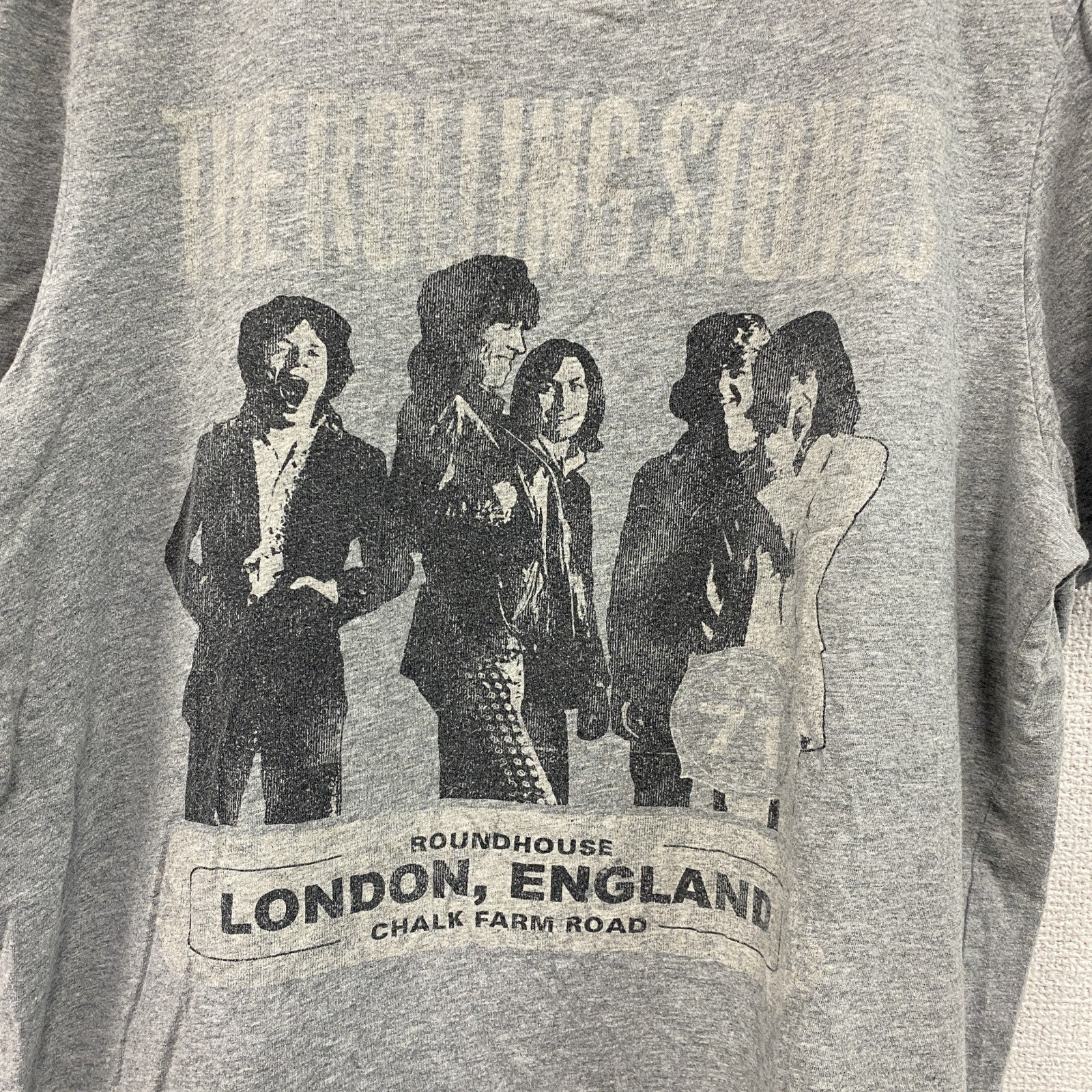 ローリングストーンズ　半袖バンドプリントTシャツ　音楽　ロック　灰色　グレー　Lサイズ