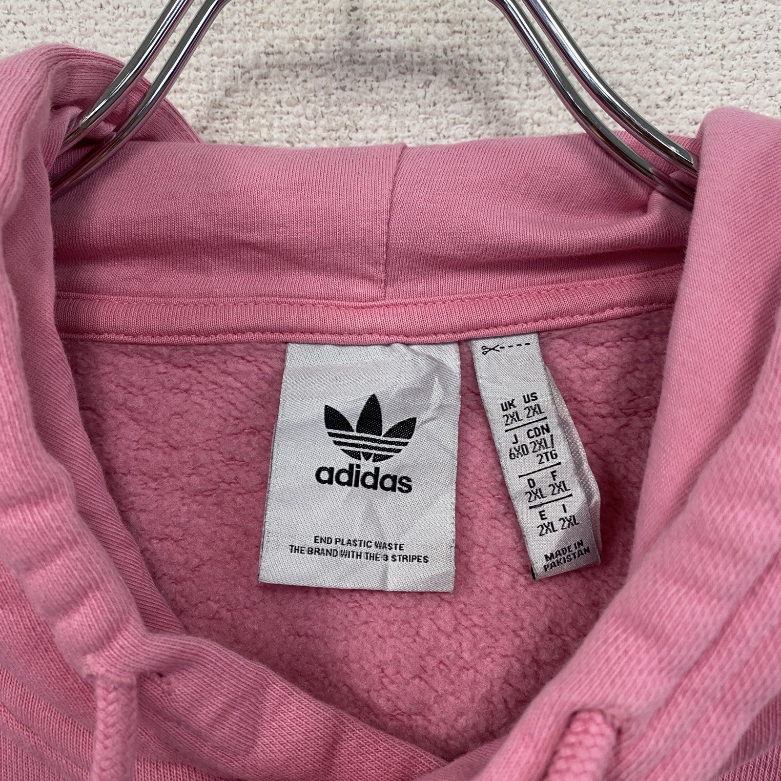 adidas　アディダス　スウェットパーカー/フーディー　トレフォイルロゴ　ピンク　6XOサイズ