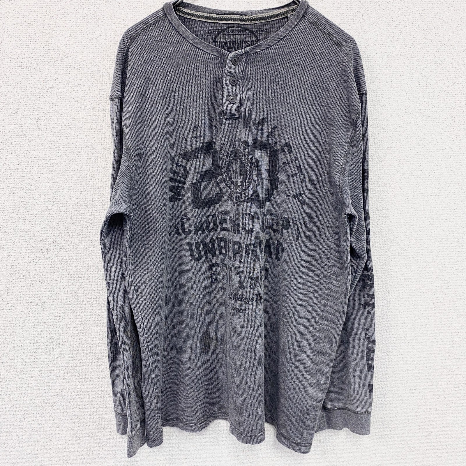 TOMTOMPSON　DENIM　長袖Tシャツ/サーマルロンT　灰色　グレー　3XL　