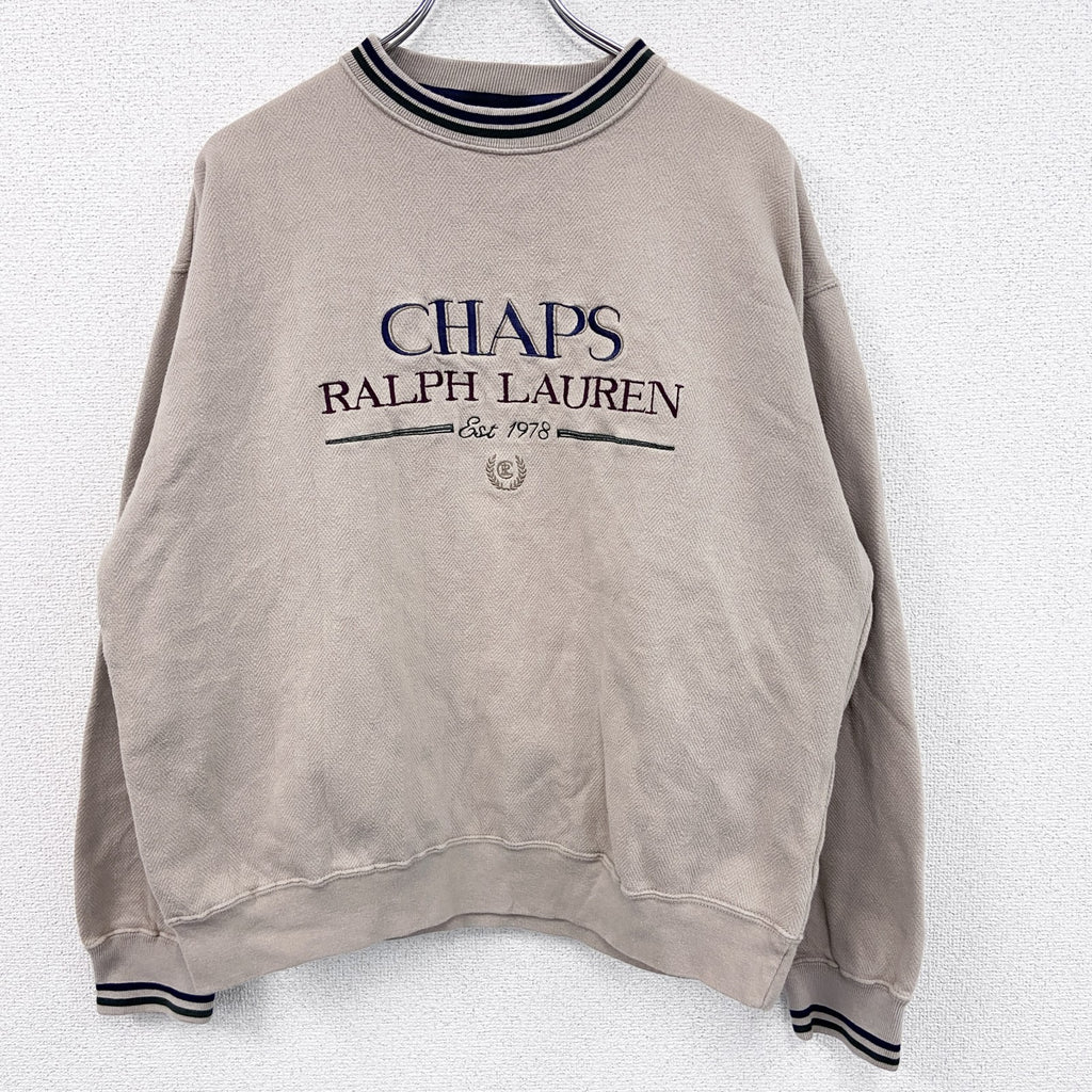90s　CHAPS　チャップス　Ralph Lauren　ラルフローレン　スウェット/トレーナー　ベージュ　Lサイズ