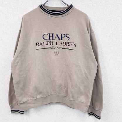 90s　CHAPS　チャップス　Ralph Lauren　ラルフローレン　スウェット/トレーナー　ベージュ　Lサイズ