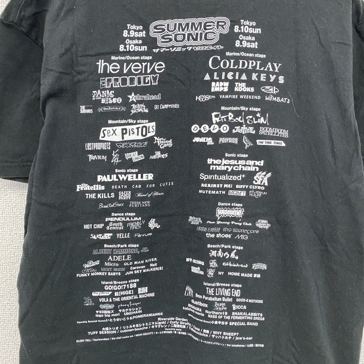 00s　SUMMER SONIC 2000　サマーソニック　半袖プリントTシャツ　ヴィンテージ　黒　ブラック　Lサイズ