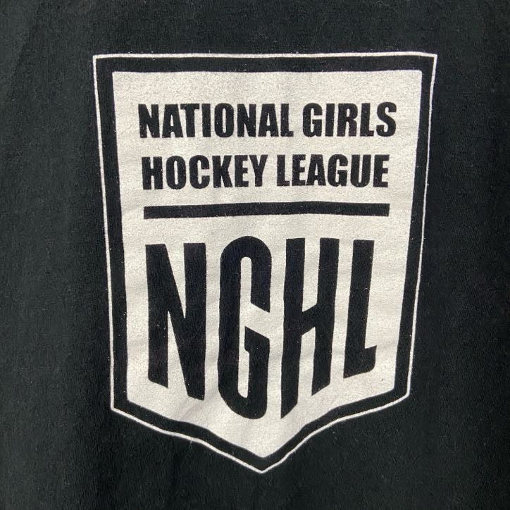 古着 used　PORT&COMPANY　半袖プリントクルーネックTシャツ　NGHL　ホッケー　スポーツ　黒　ブラック　Mサイズ