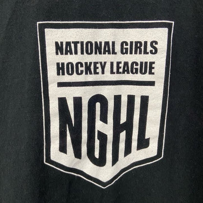 古着 used　PORT&COMPANY　半袖プリントクルーネックTシャツ　NGHL　ホッケー　スポーツ　黒　ブラック　Mサイズ