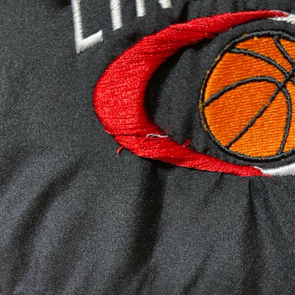 古着 used　Holloway　長袖ハーフジップナイロンジャケット　ワンポイント刺繍　ハイネック　バスケ　黒　2XLサイズ