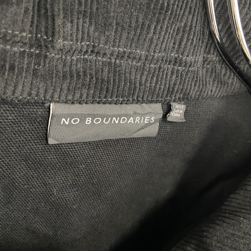 NO BOUNDARIES　フルジップジャケット　フラップポケット　黒　ブラック　2XLサイズ