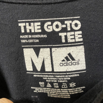 古着 used　Adidas　アディダス　半袖クルーネックデザインプリントTシャツ　黒　Texas　バレーボール　Mサイズ