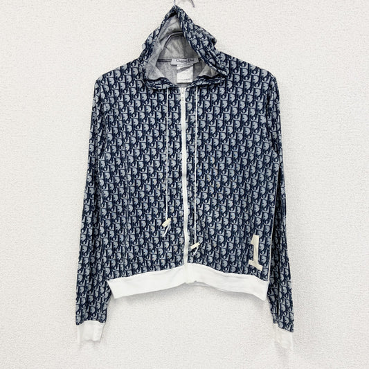 Christian Dior　クリスチャンディオール　トロッター柄　フルジップスウェットパーカー/フーディー　ネイビー　38サイズ