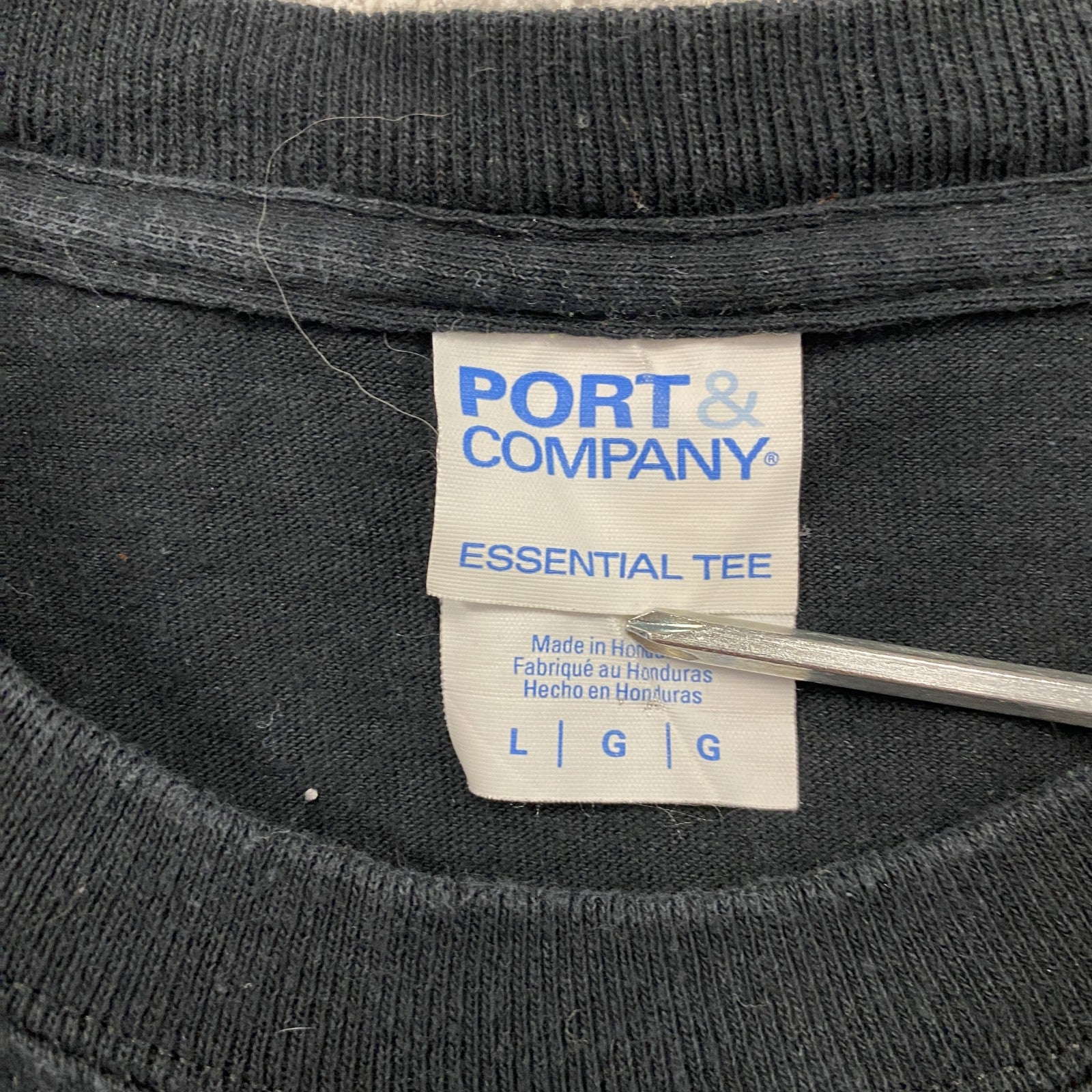 00s　PORT&COMPANY　半袖プリントTシャツ　アニマルT　ニワトリ　ヴィンテージ　黒　ブラック　Lサイズ