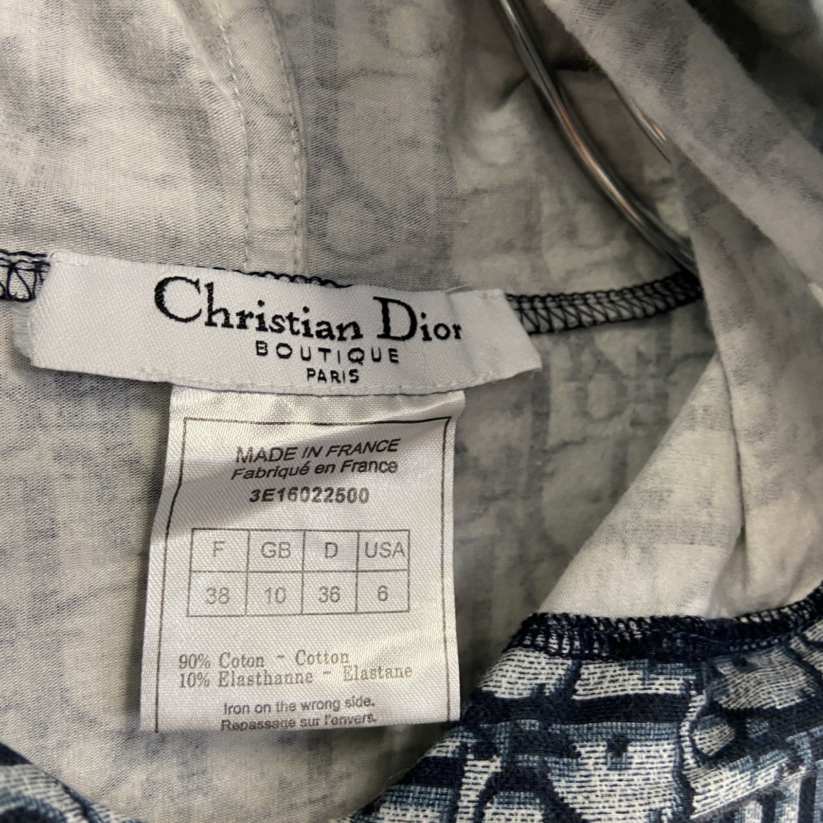 Christian Dior　クリスチャンディオール　トロッター柄　フルジップスウェットパーカー/フーディー　ネイビー　38サイズ
