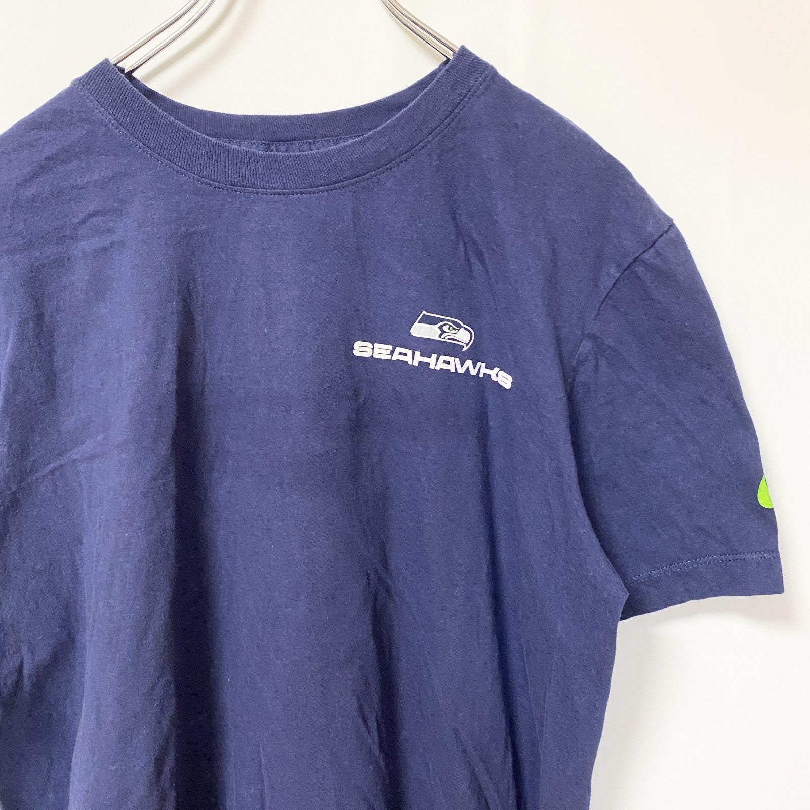 古着 used　THE NIKE TEE　ナイキ　半袖クルーネックデザインプリントTシャツ　ネイビー　Mサイズ