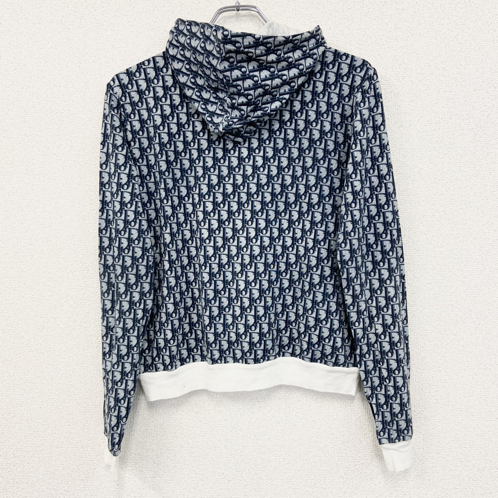 Christian Dior　クリスチャンディオール　トロッター柄　フルジップスウェットパーカー/フーディー　ネイビー　38サイズ
