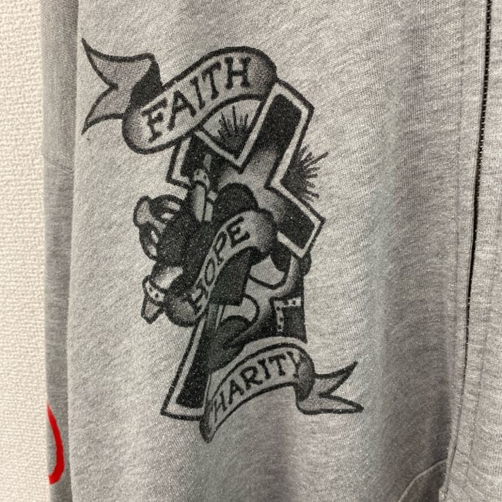 Ed Hardy　エドハーディー　フルジップパーカー/フーディー　グレー　5Lサイズ