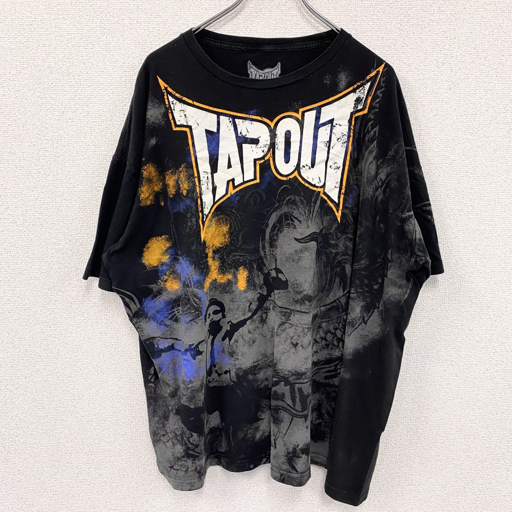 TAPOUT　半袖プリントTシャツ　黒　ブラック　２XLサイズ