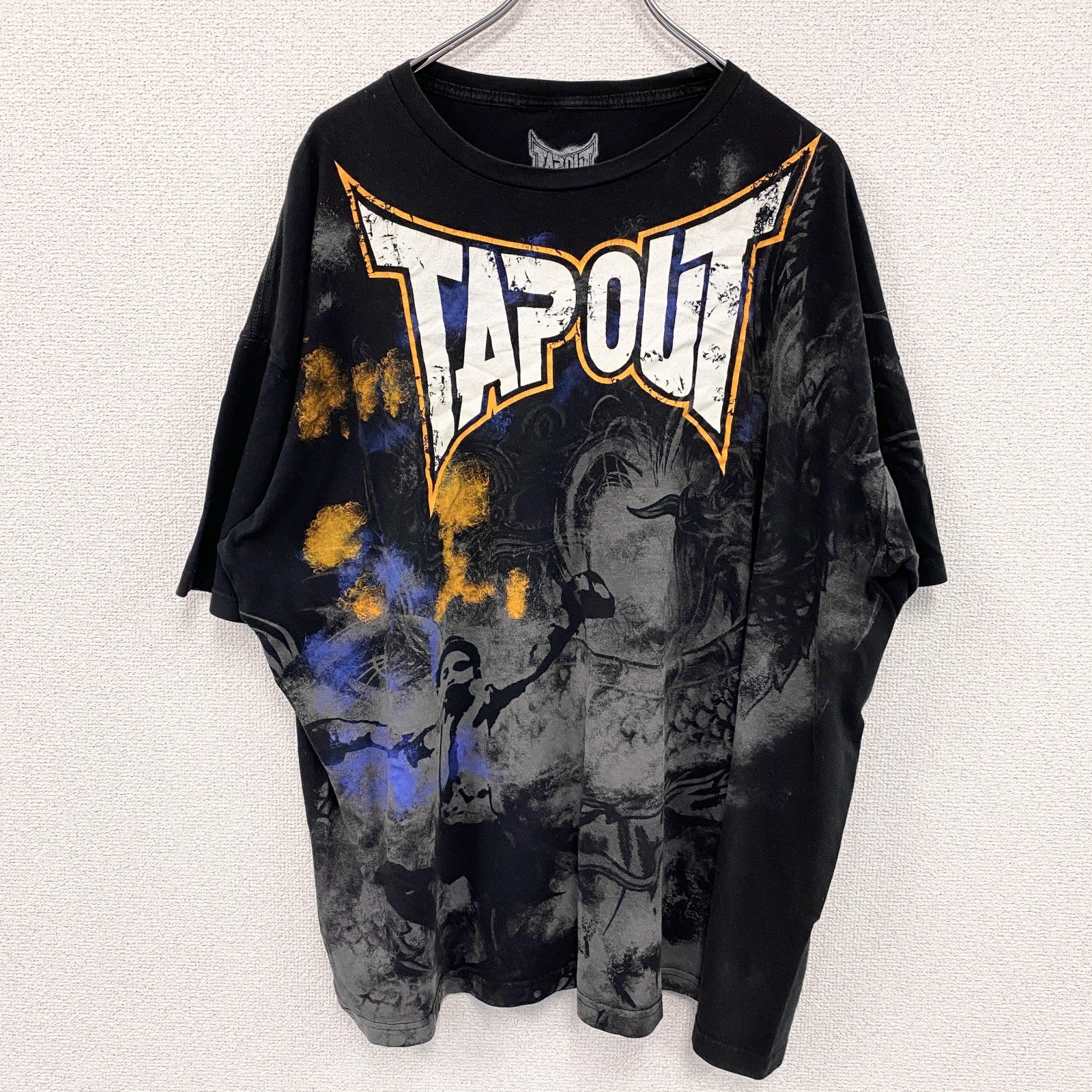 TAPOUT　半袖プリントTシャツ　黒　ブラック　２XLサイズ