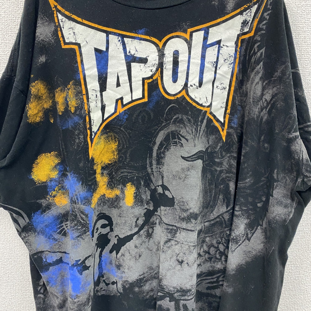 TAPOUT　半袖プリントTシャツ　黒　ブラック　２XLサイズ