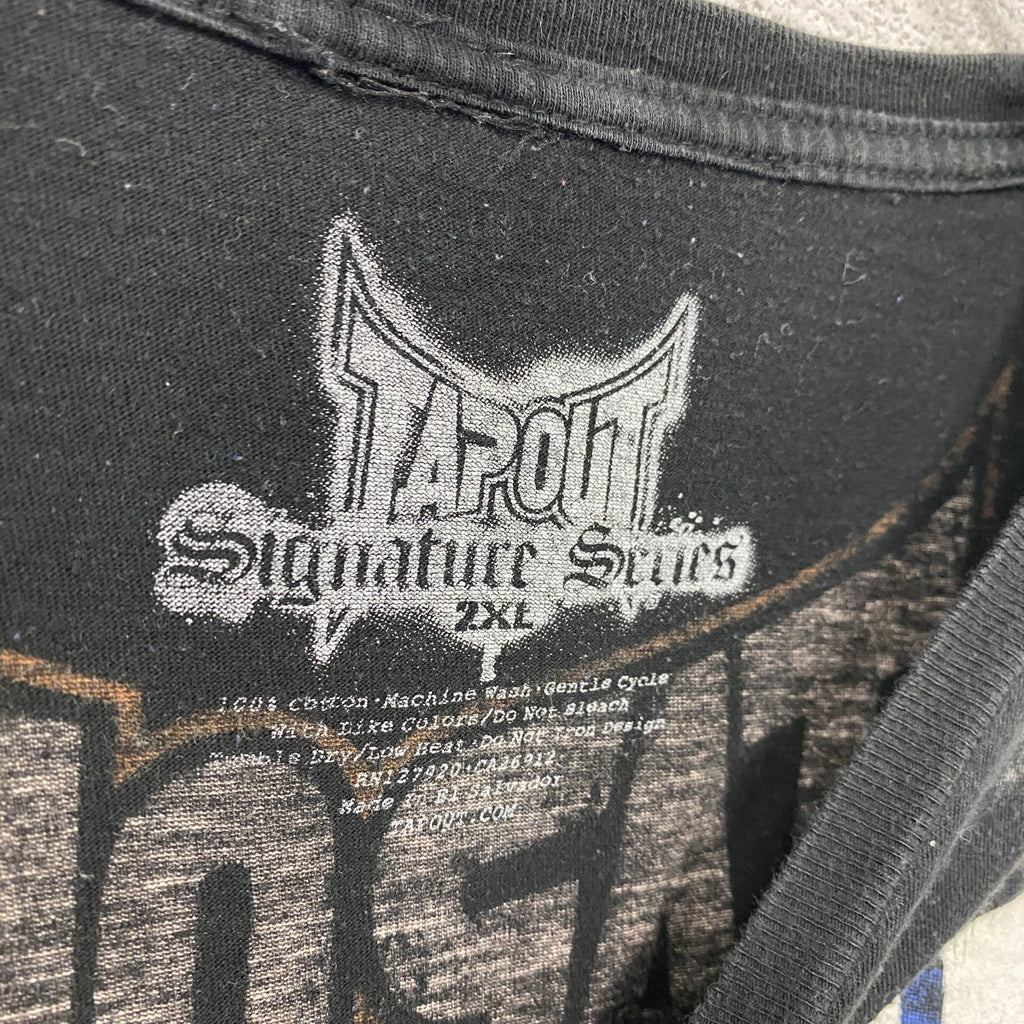 TAPOUT　半袖プリントTシャツ　黒　ブラック　２XLサイズ