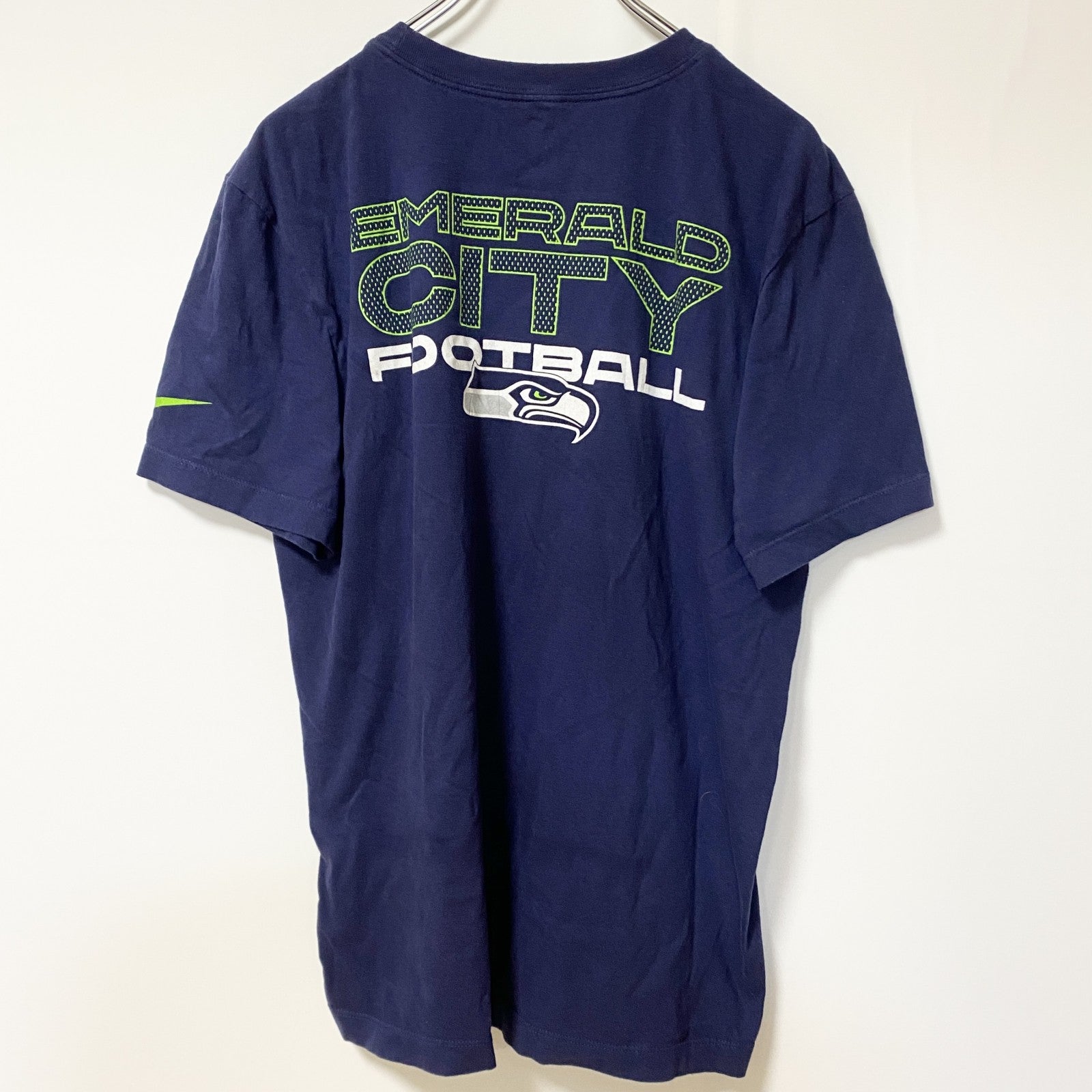 古着 used　THE NIKE TEE　ナイキ　半袖クルーネックデザインプリントTシャツ　ネイビー　Mサイズ