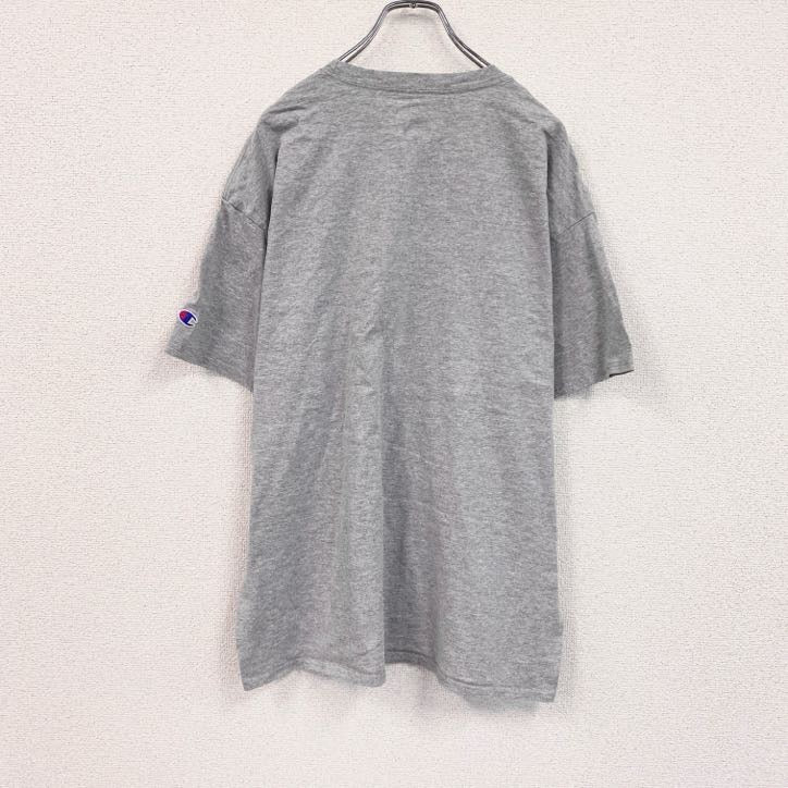 champion　チャンピオン　半袖プリントTシャツ　カレッジ　灰色　グレー　XLサイズ
