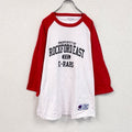 champion　チャンピオン　ロンT　ラグランTシャツ　クルーネック　赤　レッド　白　ホワイト　XLサイズ　