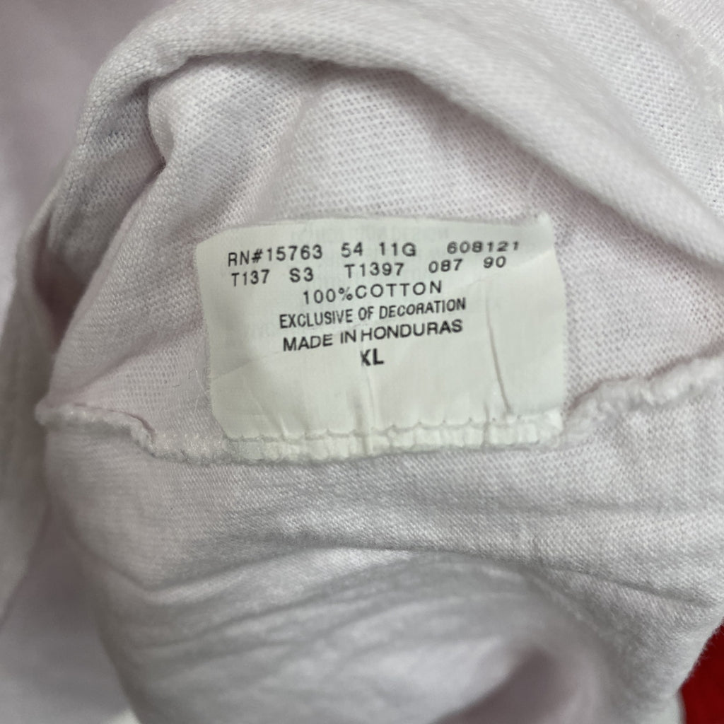 champion　チャンピオン　ロンT　ラグランTシャツ　クルーネック　赤　レッド　白　ホワイト　XLサイズ　