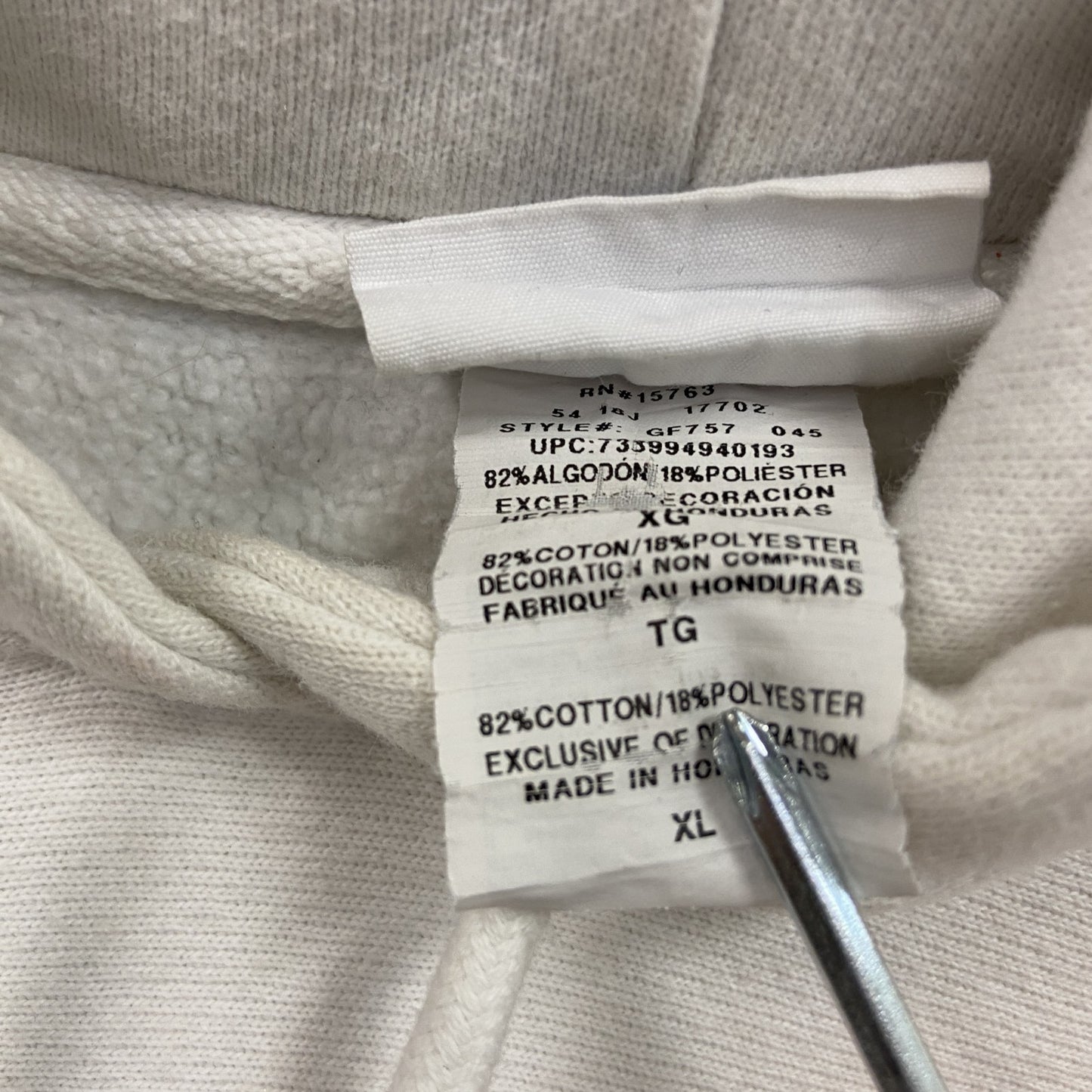 Champion　チャンピオン　リバースウィーブ　スウェットパーカー/フーディー　白　ホワイト　XLサイズ