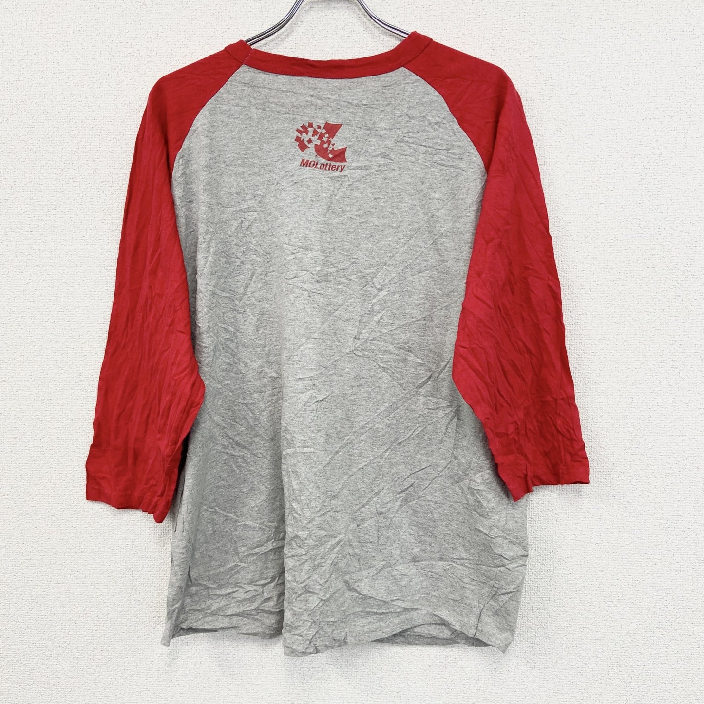 Champion　チャンピオン　七分袖Tシャツ　ラグランスリーブ　バイカラー　赤　グレー　XLサイズ
