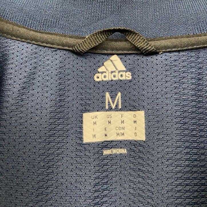 古着 used　adidas　アディダス　半袖ハーフジップナイロンジャケット　ワンポイントロゴプリント　ネイビー　Mサイズ