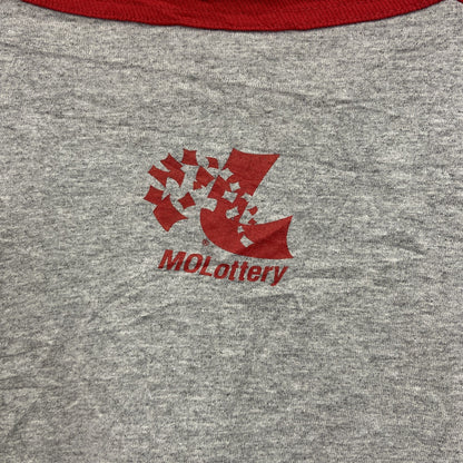 Champion　チャンピオン　七分袖Tシャツ　ラグランスリーブ　バイカラー　赤　グレー　XLサイズ