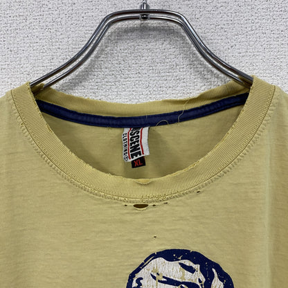 OBSCENE CLOTHING　半袖プリントTシャツ　人物T　フェード　黄色　イエロー　XLサイズ