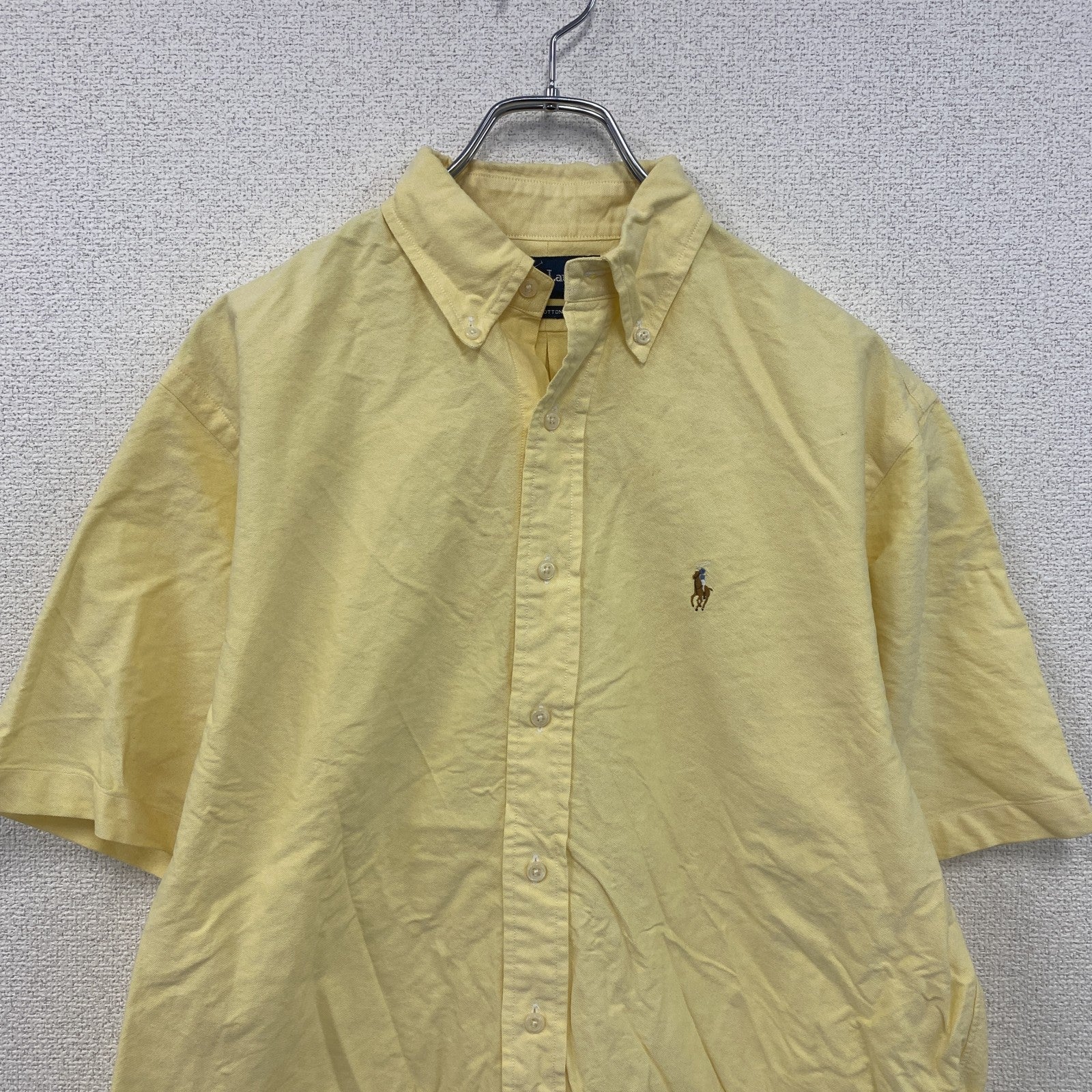 Ralph Lauren　ラルフローレン　半袖ボタンダウンシャツ　オックスフォード　黄色　イエロー　Mサイズ