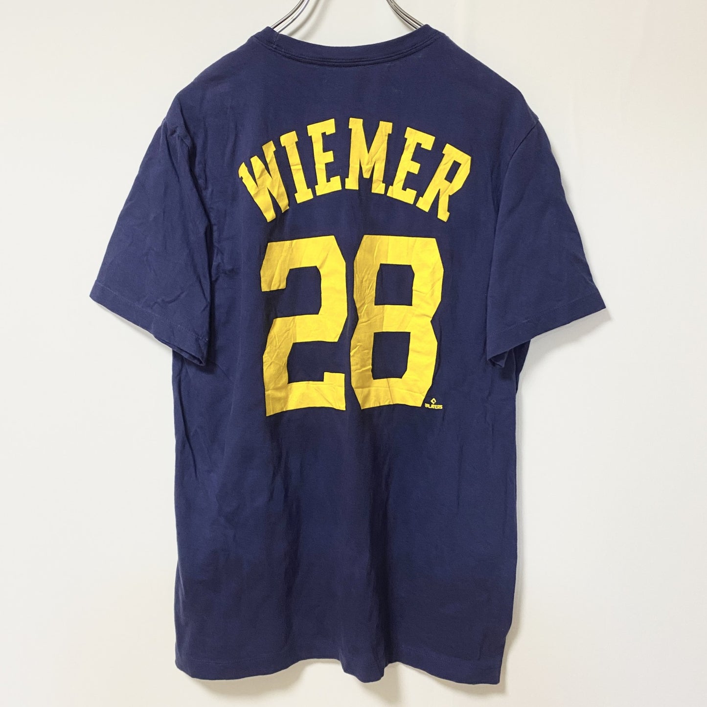 古着 used　THE NIKE TEE　ナイキ　半袖クルーネックデザインプリントTシャツ　ネイビー　ブリュワーズ　Mサイズ