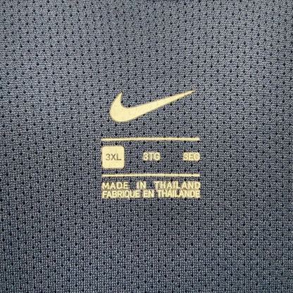 古着 used　NIKE　ナイキ　長袖ハーフジップナイロンジャケット　ワンポイント刺繍　フットボール　ネイビー　3XLサイズ