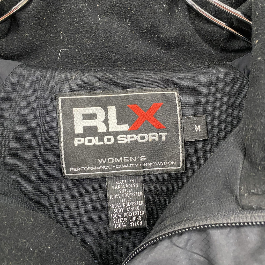 90s～　POLO SPORT RLX 　ポロスポーツレックス　フルジップジャケット　中綿入り　黒　ブラック　Mサイズ