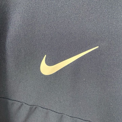 古着 used　NIKE　ナイキ　長袖ハーフジップナイロンジャケット　ワンポイント刺繍　フットボール　ネイビー　3XLサイズ