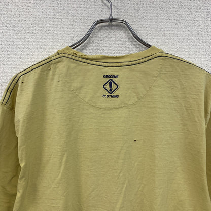 OBSCENE CLOTHING　半袖プリントTシャツ　人物T　フェード　黄色　イエロー　XLサイズ