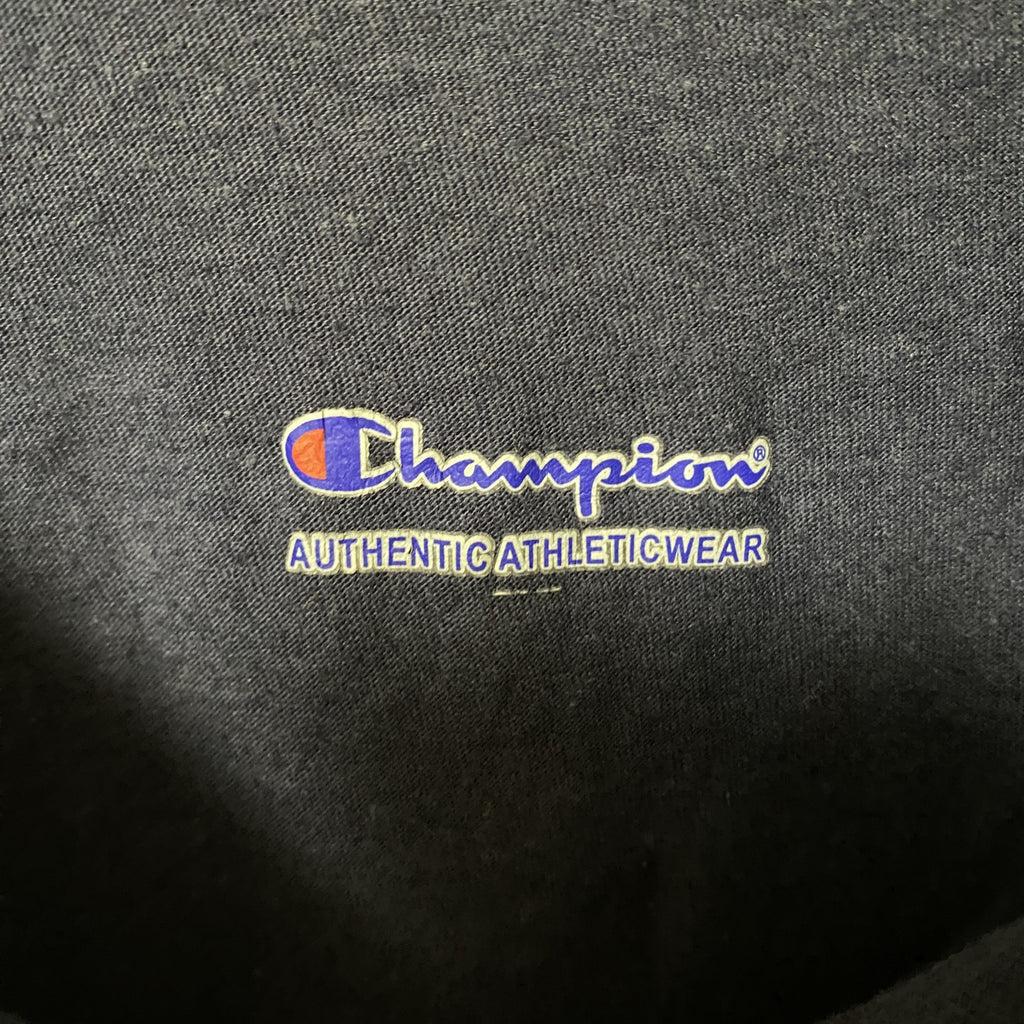 古着 used　Champion　チャンピオン　半袖クルーネックビッグデザインプリントTシャツ　黒　シアトル　クラーケン　Mサイズ