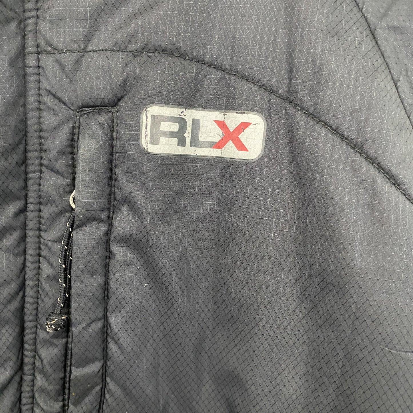 90s～　POLO SPORT RLX 　ポロスポーツレックス　フルジップジャケット　中綿入り　黒　ブラック　Mサイズ