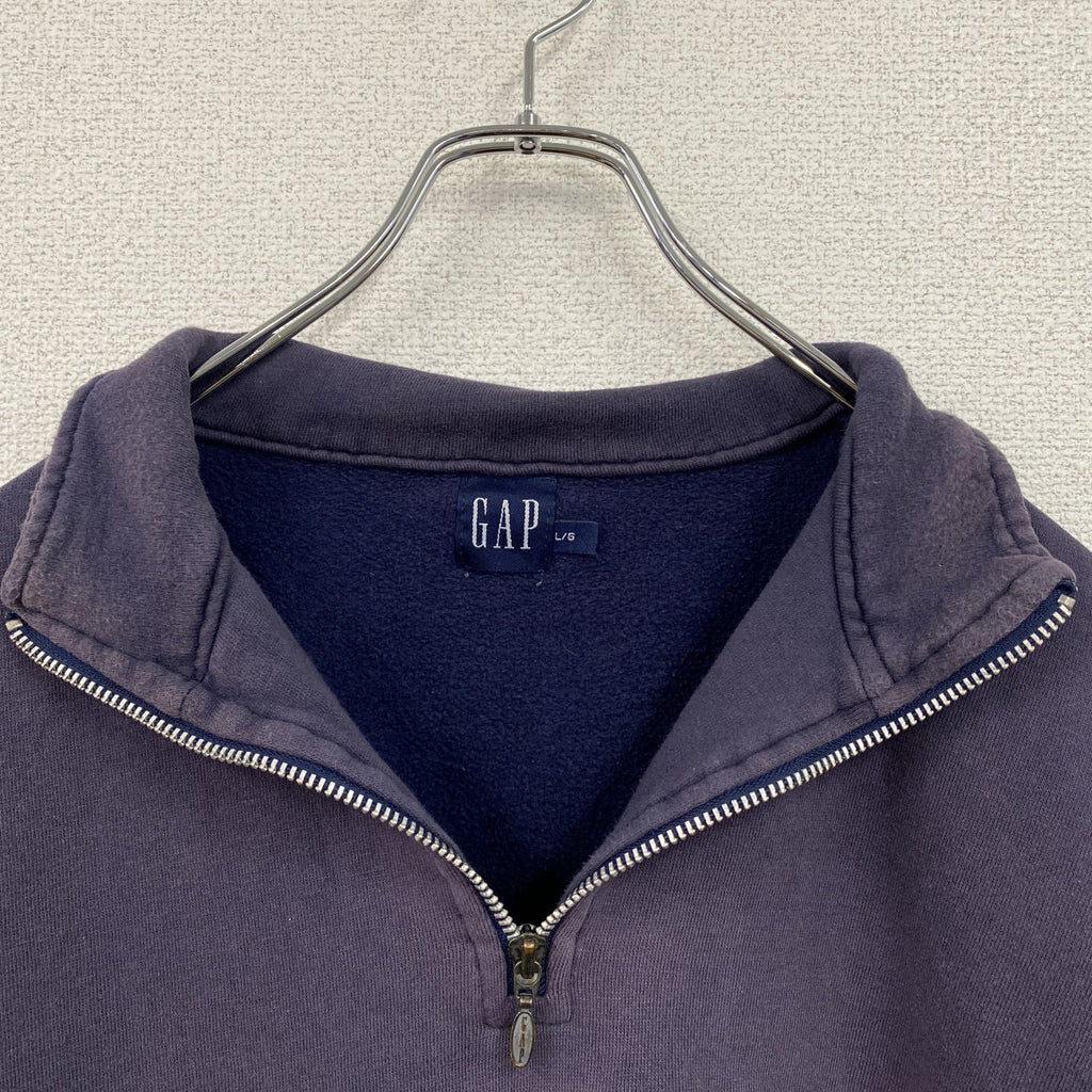 90s　OLD GAP　オールドギャップ　ハーフジッププルオーバースウェット/トレーナー　ナス紺　ネイビー　Lサイズ