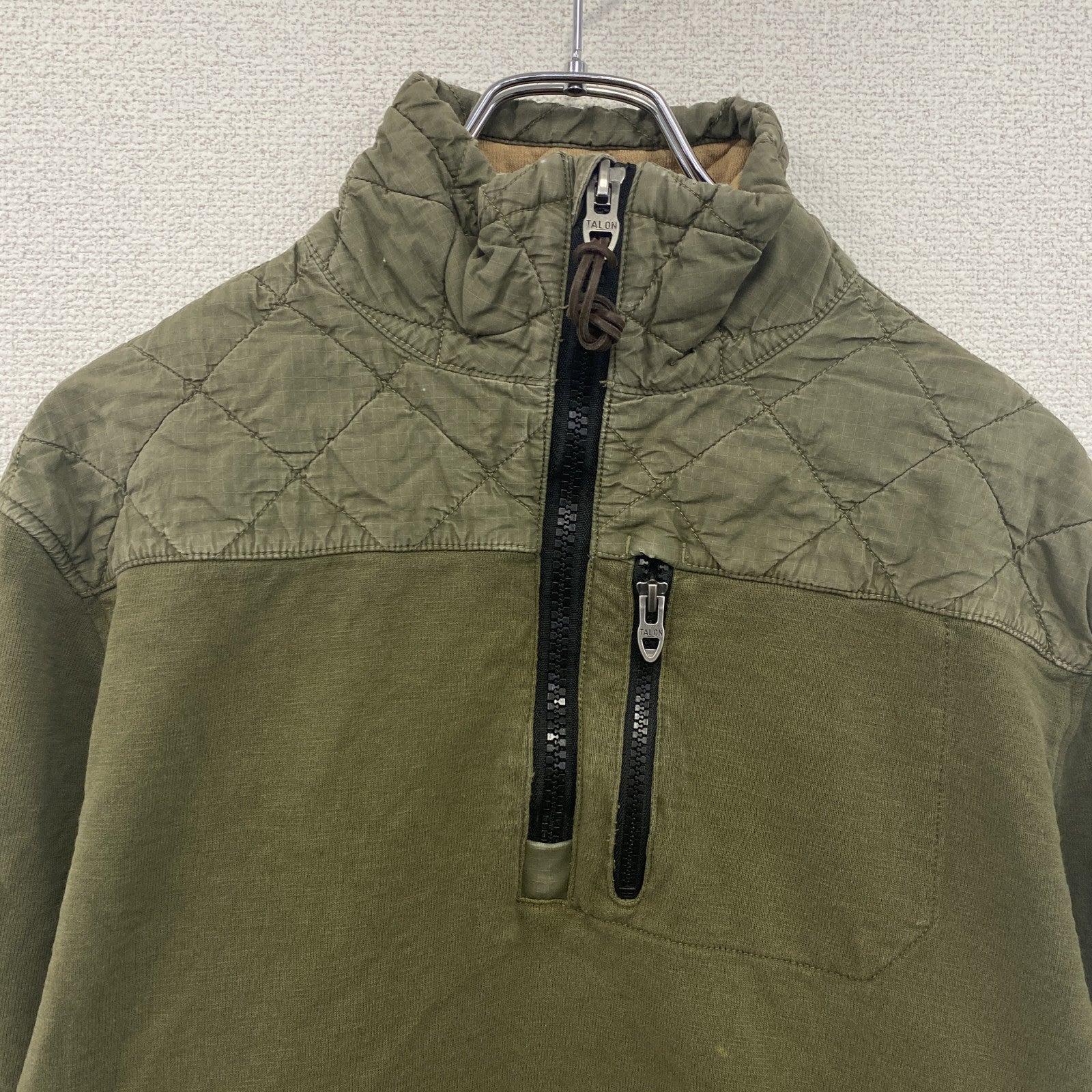 POLO RALPH LAUREN　ポロラルフローレン　ハーフジップスウェットプルオーバー　ロケットTALONジップ　カーキ　Mサイズ