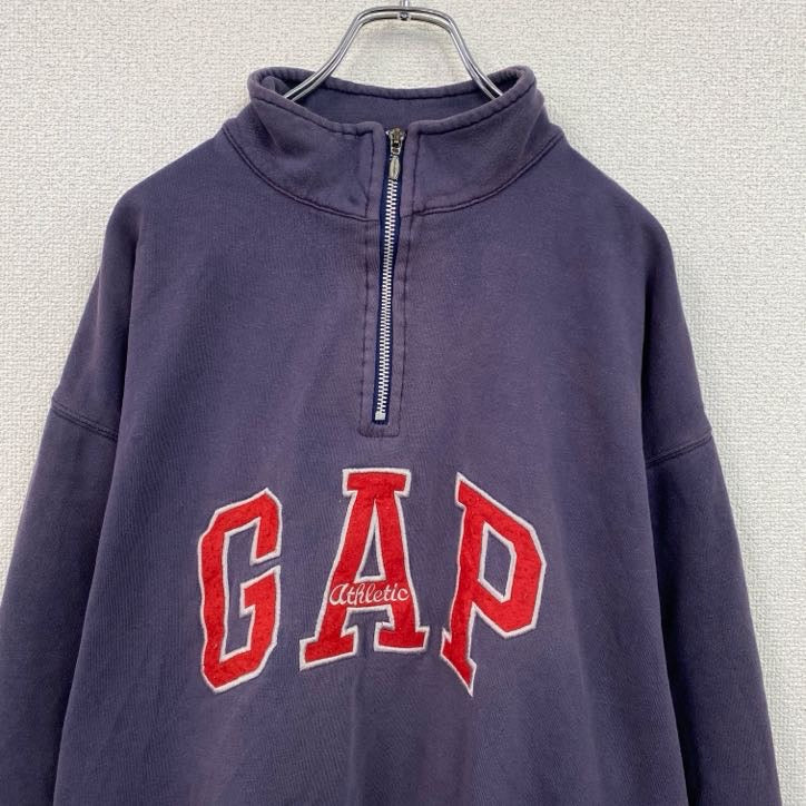 90s　OLD GAP　オールドギャップ　ハーフジッププルオーバースウェット/トレーナー　ナス紺　ネイビー　Lサイズ