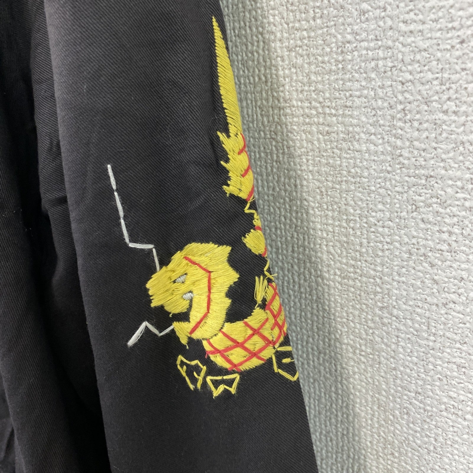ベトジャン　ベトナムジャケット　スーベニアジャケット　ブルゾン　レプリカ　リメイク　刺繍　黒　ブラック