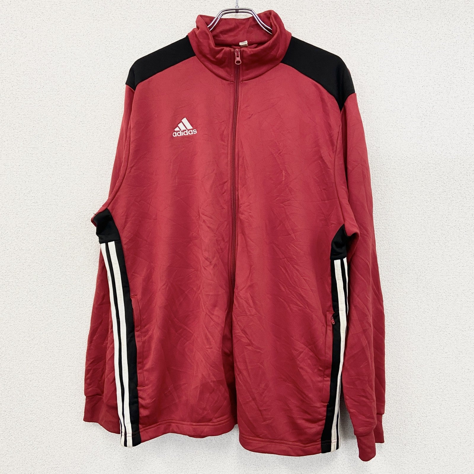 adidas　アディダス　トラックジャケット/ジャージ　スリーストライプス　赤　レッド　３XLサイズ