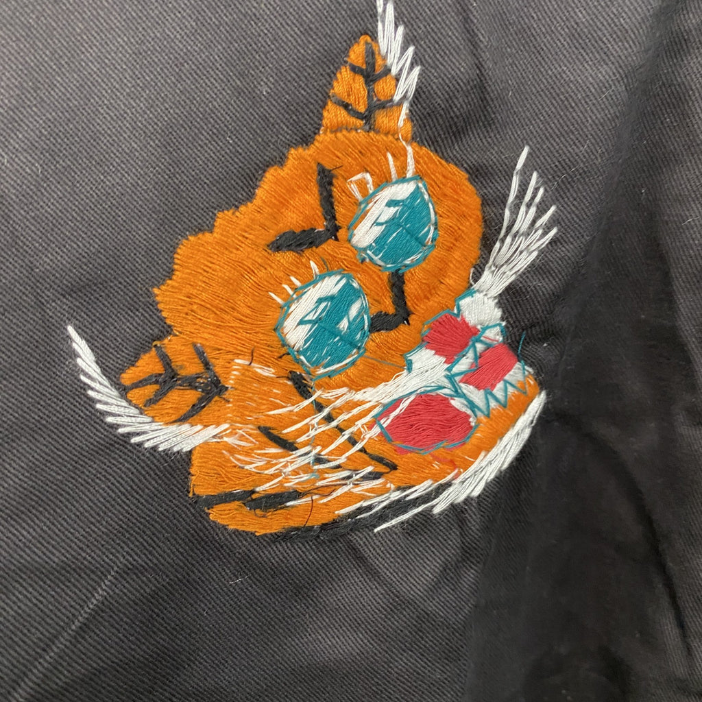 ベトジャン　ベトナムジャケット　スーベニアジャケット　ブルゾン　レプリカ　リメイク　刺繍　黒　ブラック