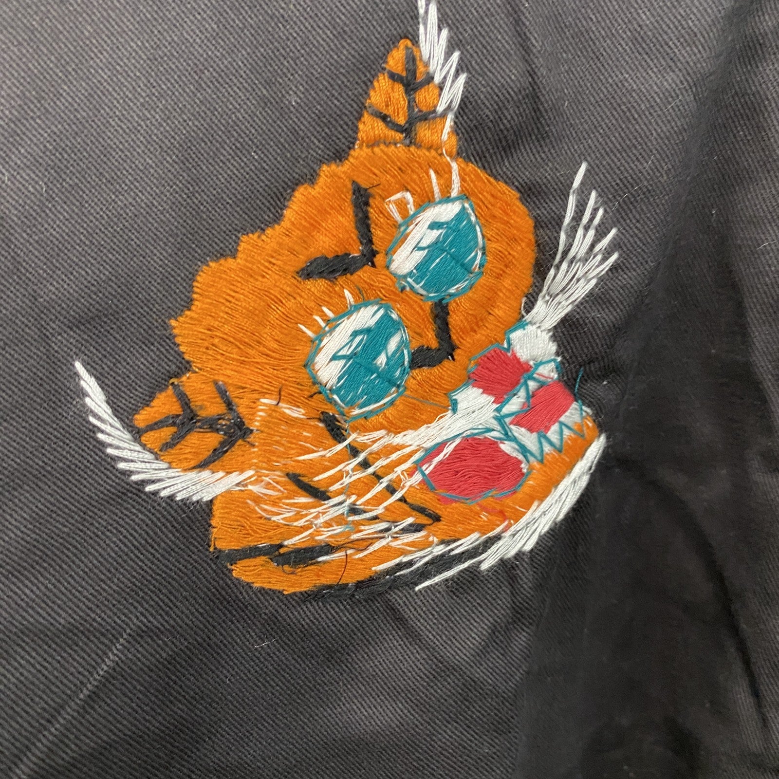 ベトジャン　ベトナムジャケット　スーベニアジャケット　ブルゾン　レプリカ　リメイク　刺繍　黒　ブラック