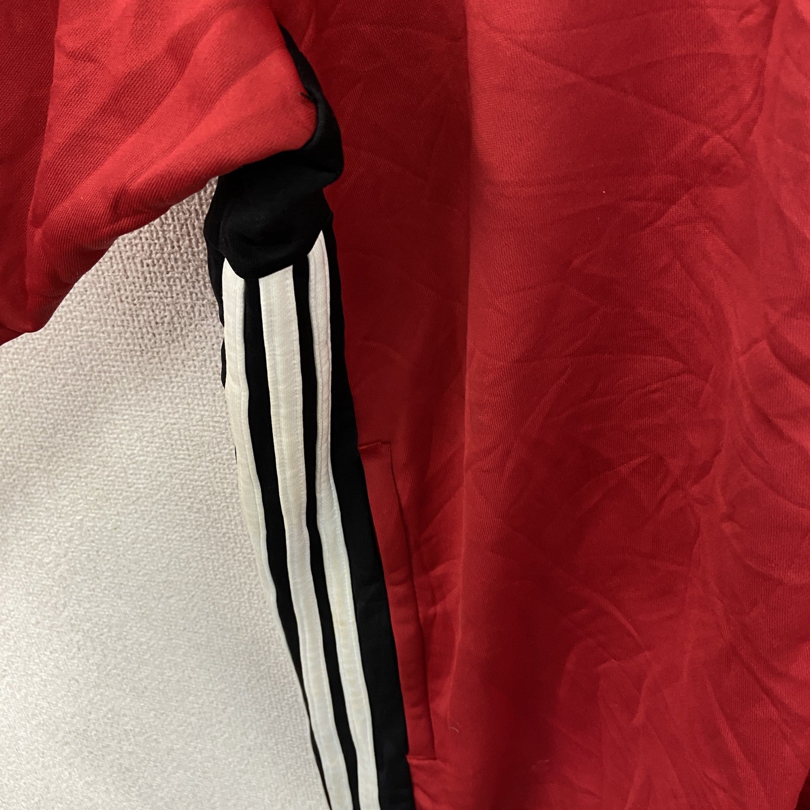 adidas　アディダス　トラックジャケット/ジャージ　スリーストライプス　赤　レッド　３XLサイズ