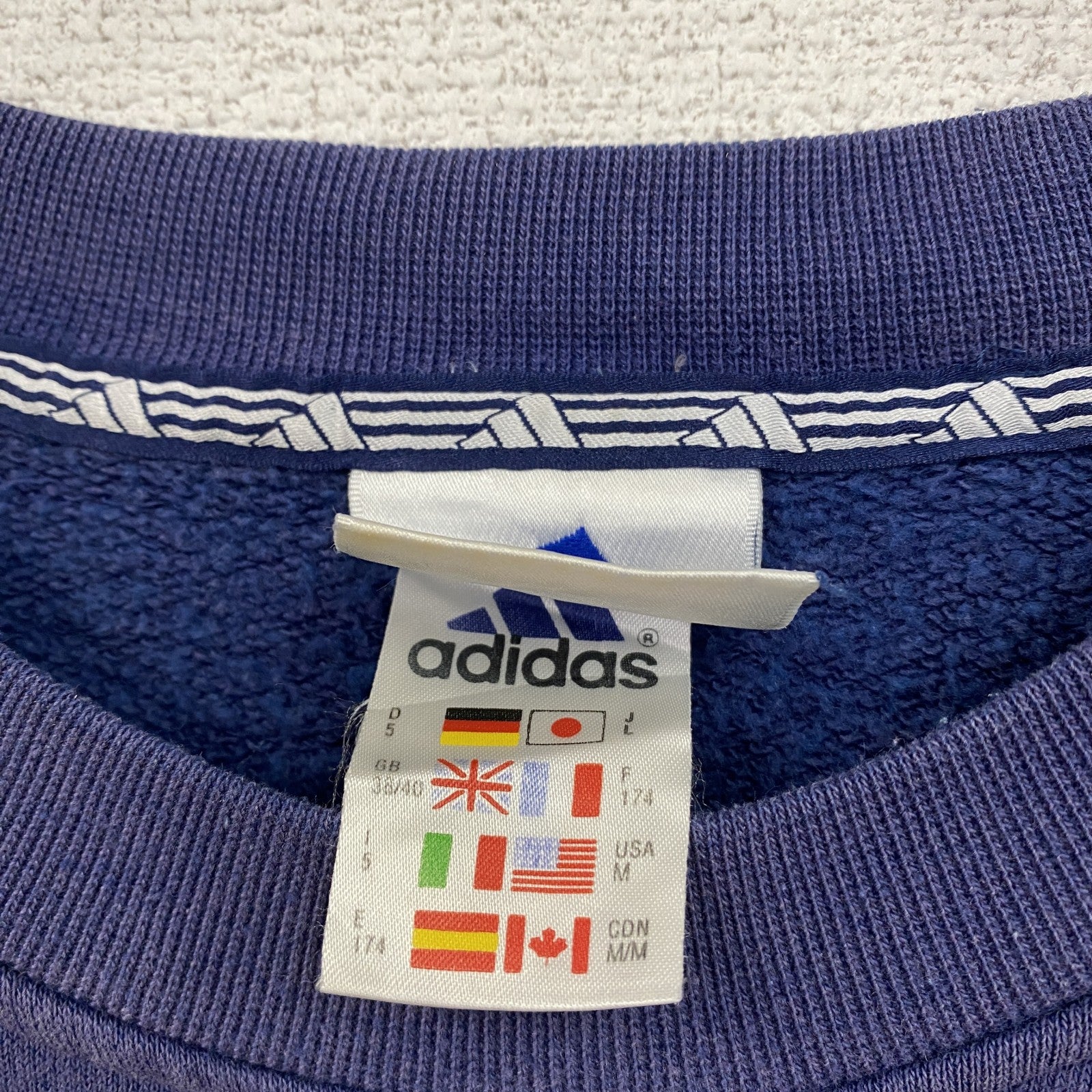 90s　adidas　アディダス　スウェット/トレーナー　ヴィンテージ　紺　ネイビー　Lサイズ