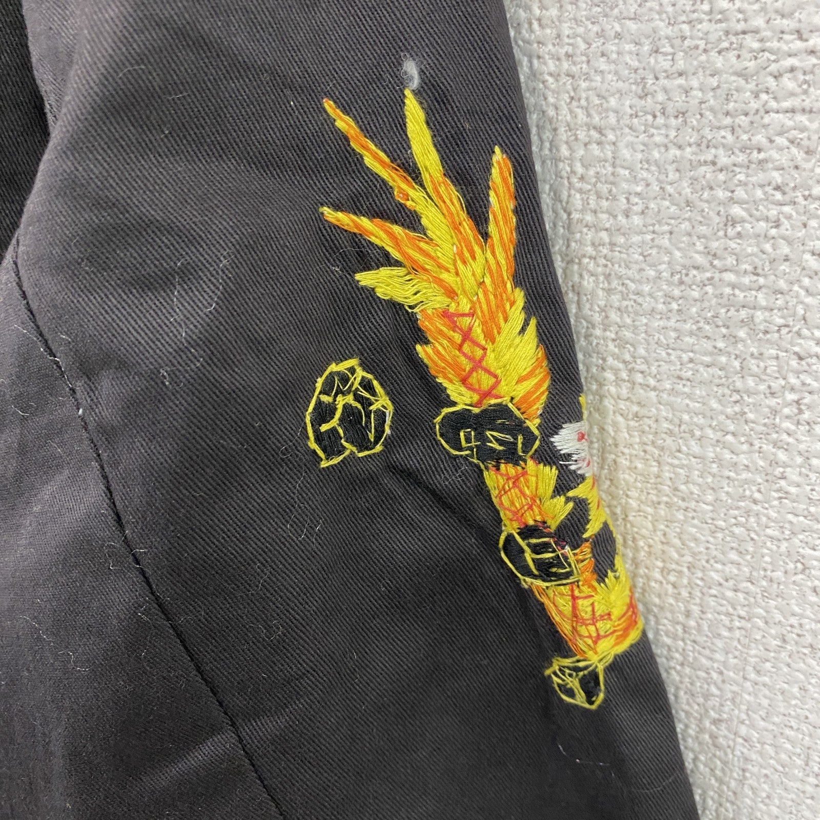 ベトジャン　ベトナムジャケット　スーベニアジャケット　ブルゾン　レプリカ　リメイク　刺繍　黒　ブラック
